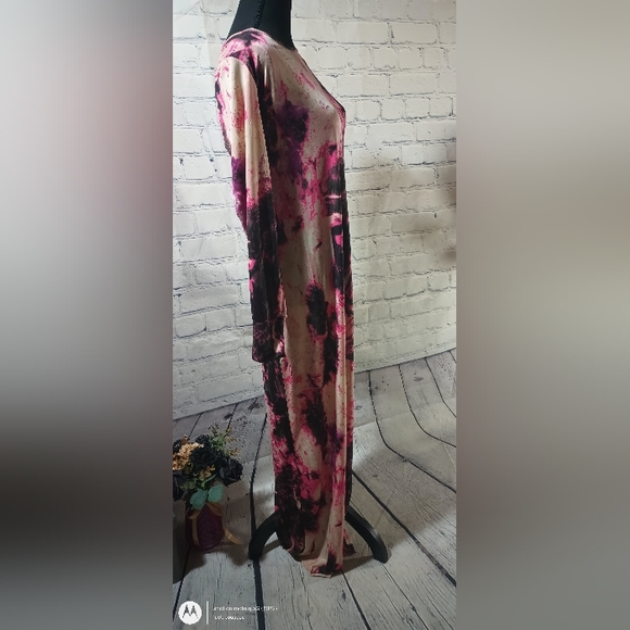 Vertigo LS Feather Collage Multicolor Gown Blush - Picture 6 of 13